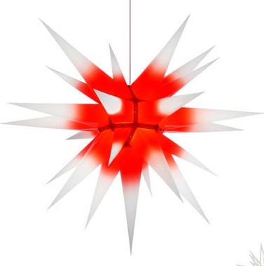 I7 - Original Herrnhuter Stern für innen ø 70 cm weisse Spitzen mit rote Kern