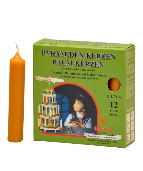 Pyramid Candles Knox nature 12 pieces / pack.